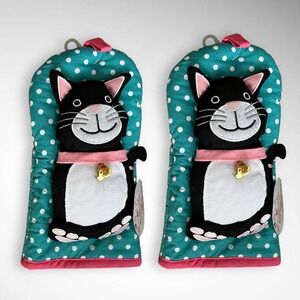 RITZ KITCHEN FRIENDS Pair of‎ Whiskers Decorative Oven Mits | NWT